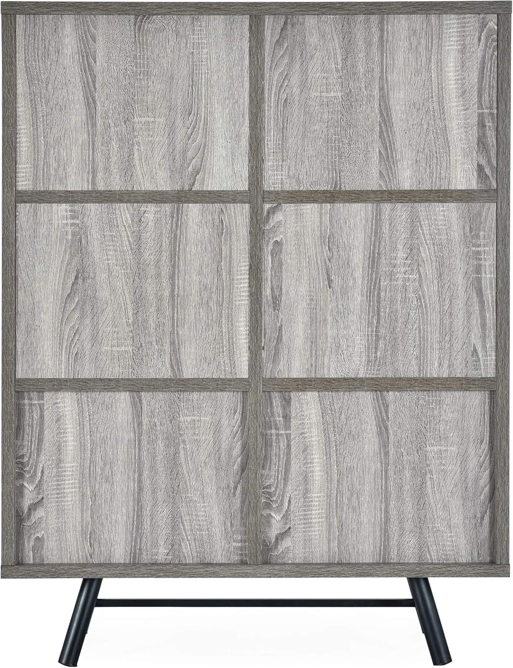 Brown Oak Black 6 Shelf Cabinet V919712