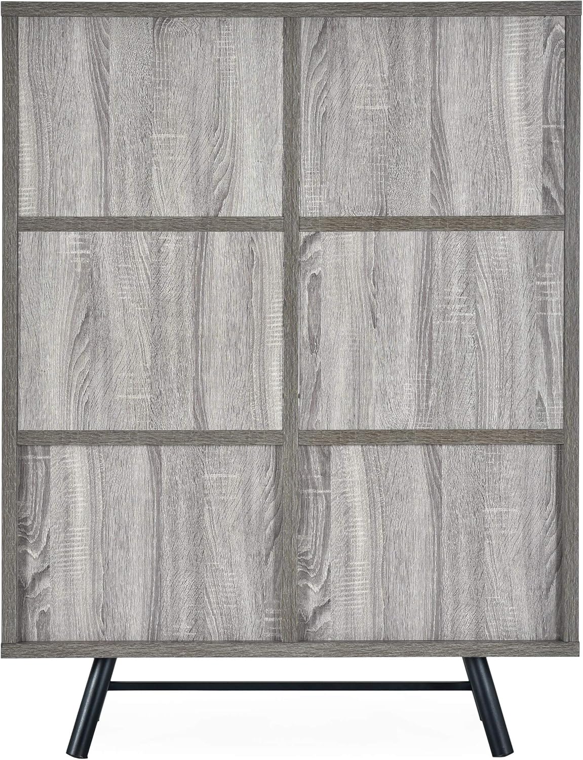 Brown Oak Black 6 Shelf Cabinet V919712