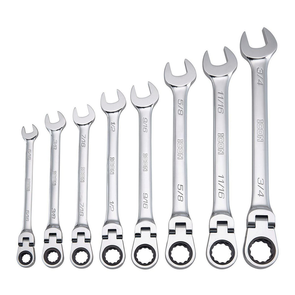 8-Piece SAE Ratcheting Combination Wrench G690376