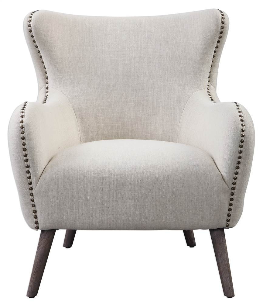 Off White Linen Wingback Chair K42669