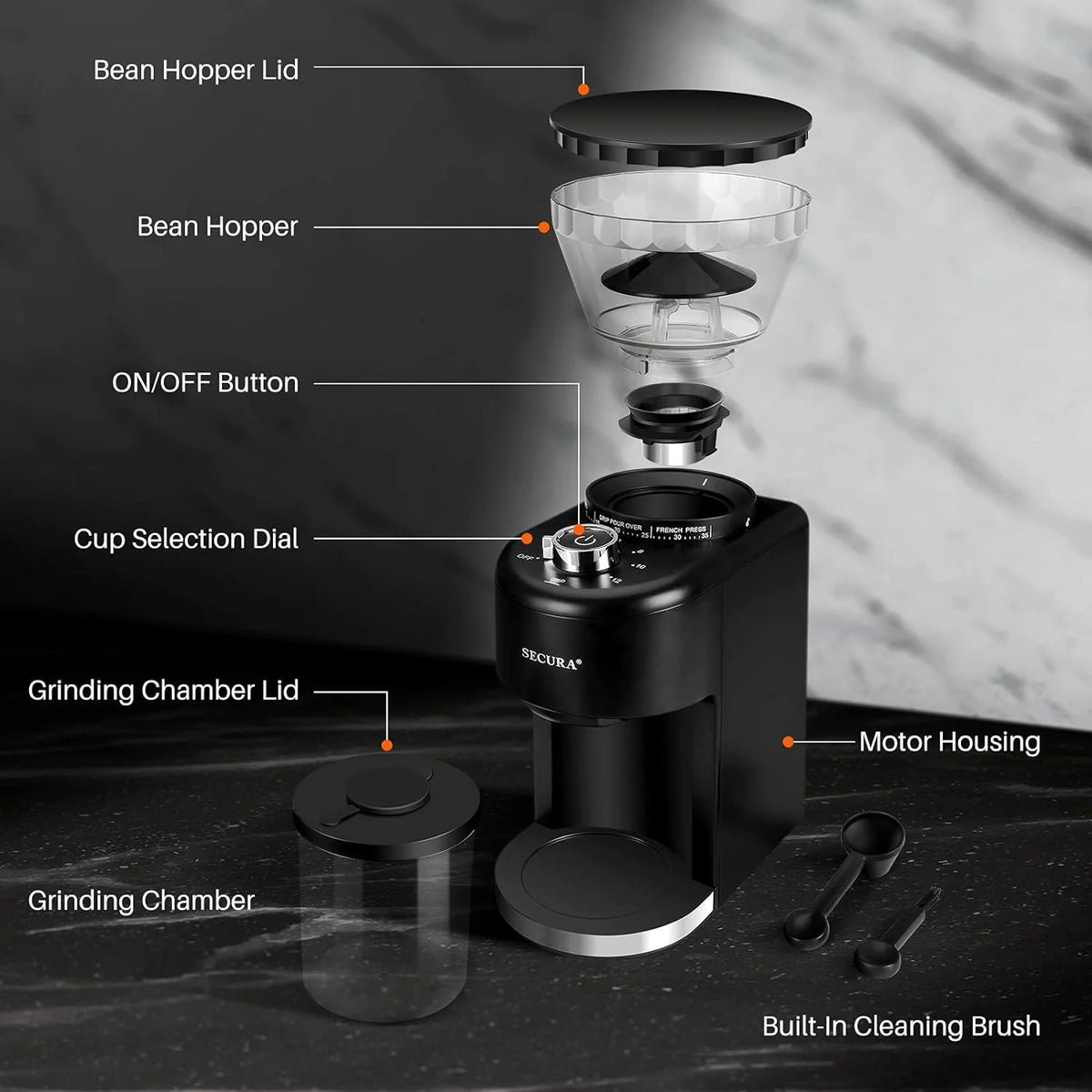 Open Box Conical Burr Coffee Grinder I99784