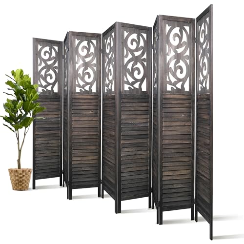 8 Panel Wood Peg Board Room Divider N613082