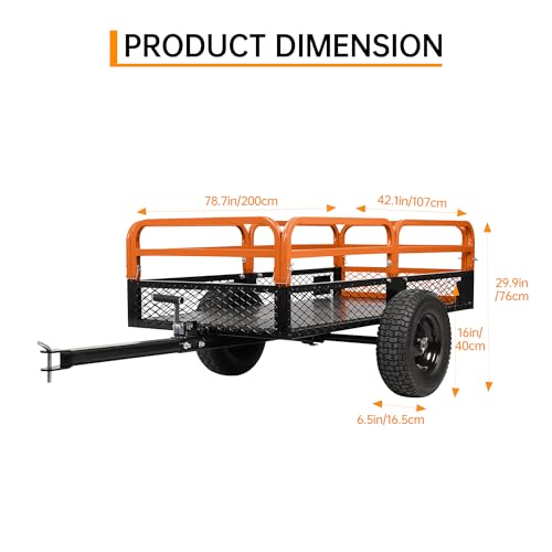 Heavy Duty Steel Utility Dump Cart 1600 Lb Capacity 15 Cubic Feet with Removable Sides Tilt Bed Q39077