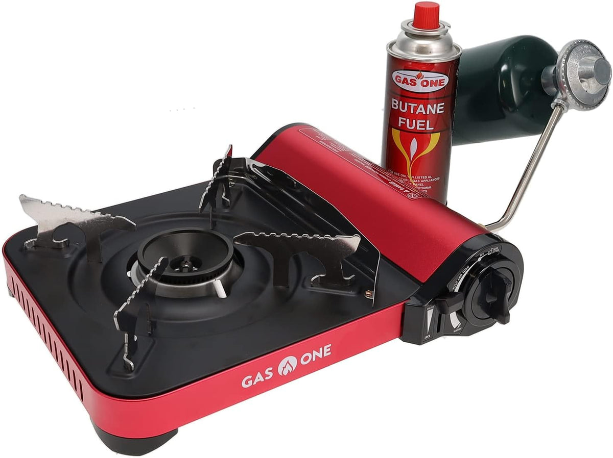 12,000 BTU Propane or Butane Portable Dual Fuel Camping Stove with Carrying Case A60945
