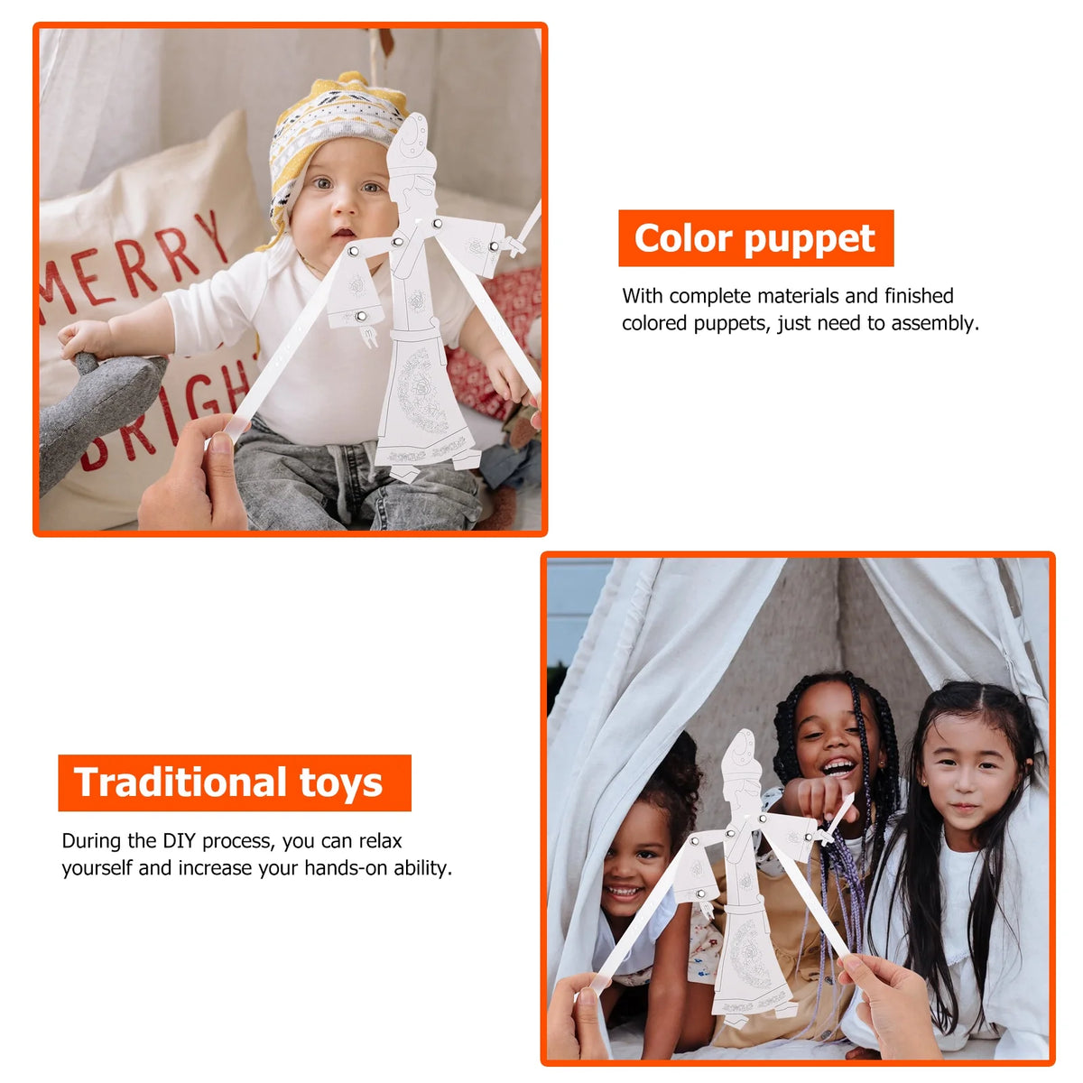 DIY Material Kit Toys for Toddlers Shadow Puppetry Making Tools Chinese Handmade Materials Child N61586