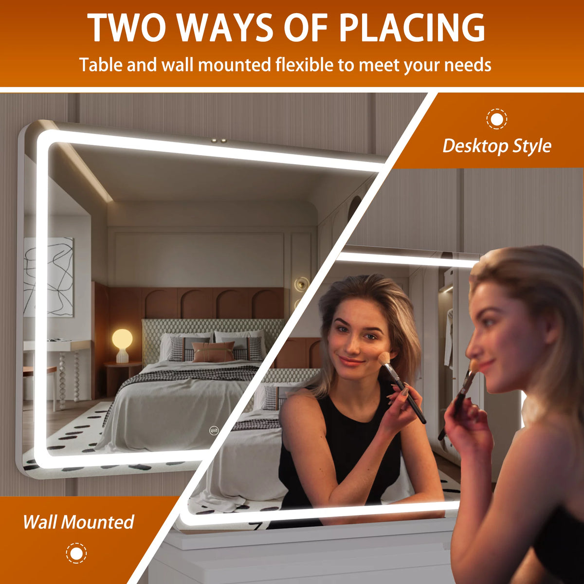 32" x 22" LED Vanity Mirror with Lights M124