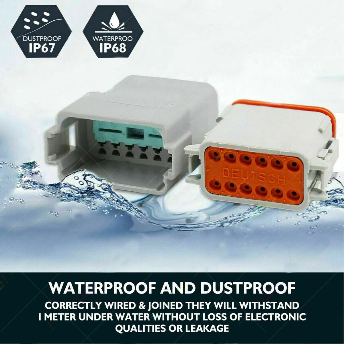 DT Connector Plug Kit, 2 3 4 6 8 Pin Automotive Electrical Connectors with Crimp Tool U6155