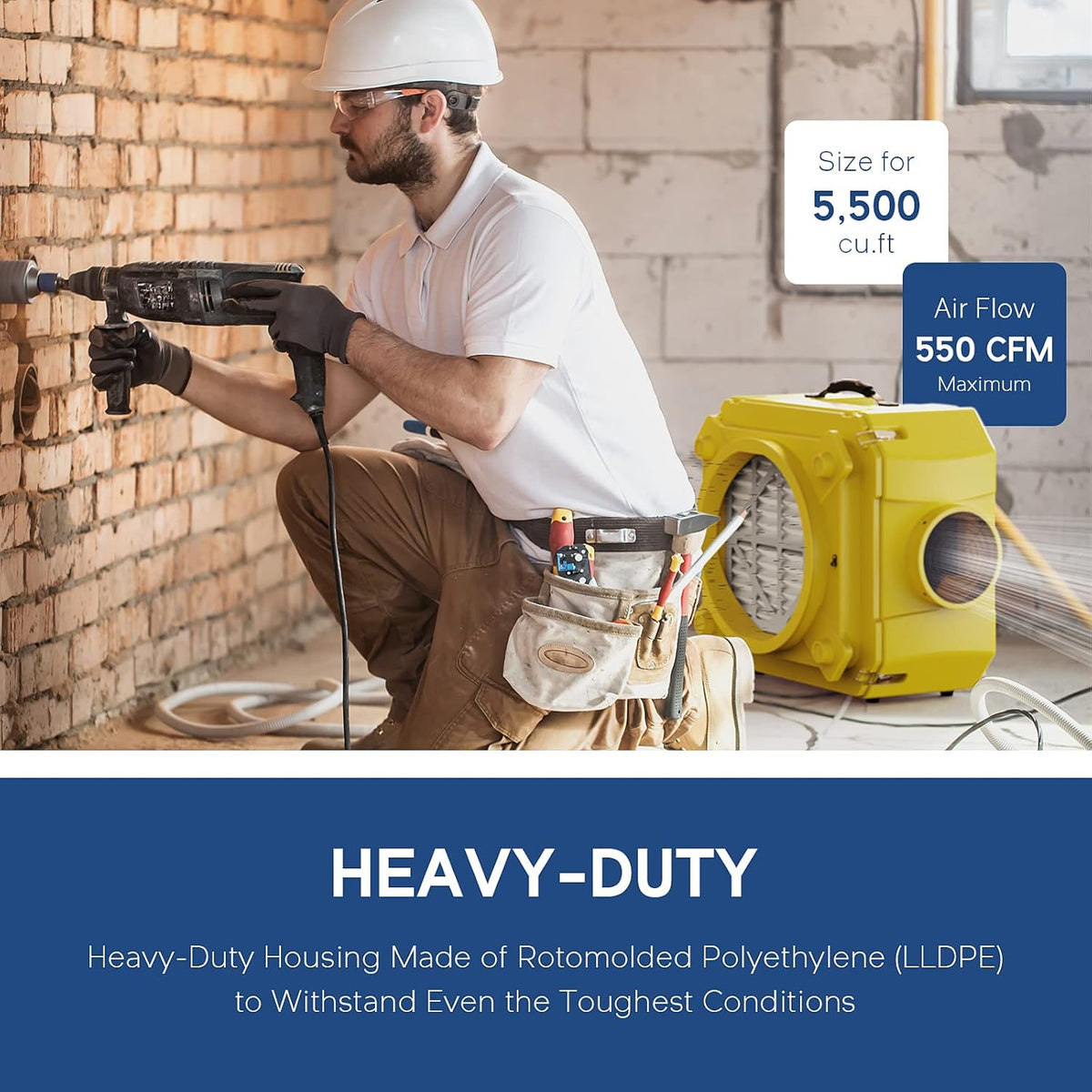 Yellow Heavy Duty Air Scrubber with 3 Stage Filtration S6885