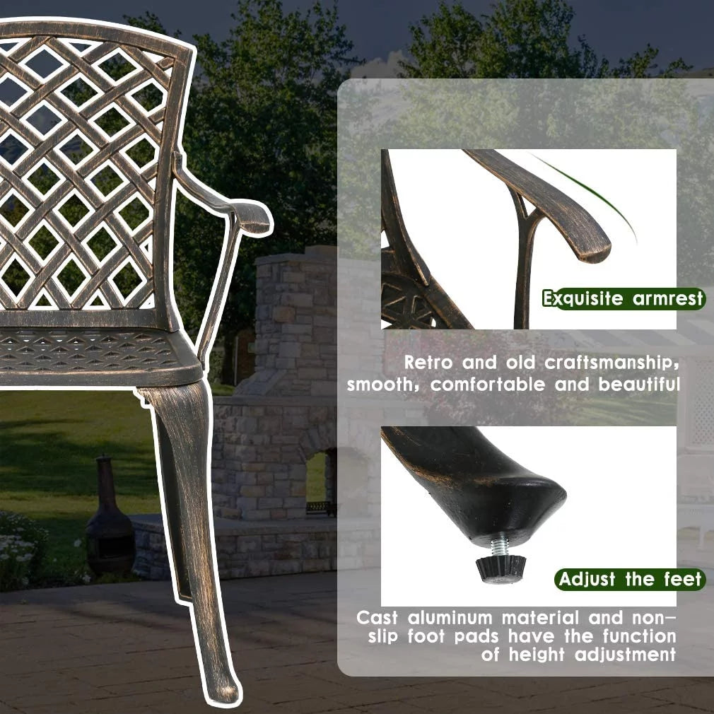 Outdoor Dining Table Set with 4 Wrought Iron Chairs G1297