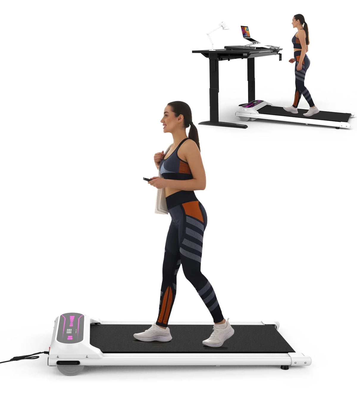 Pink 2.25HP Portable Walking Pad Treadmill N96393