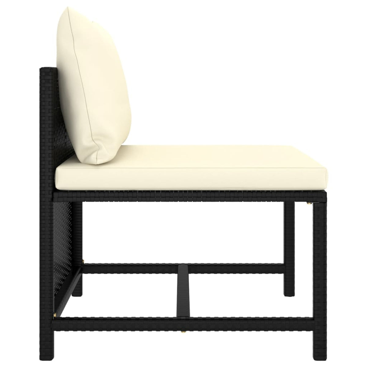6 Piece Poly Rattan Garden Set with Cushions Black Y125156