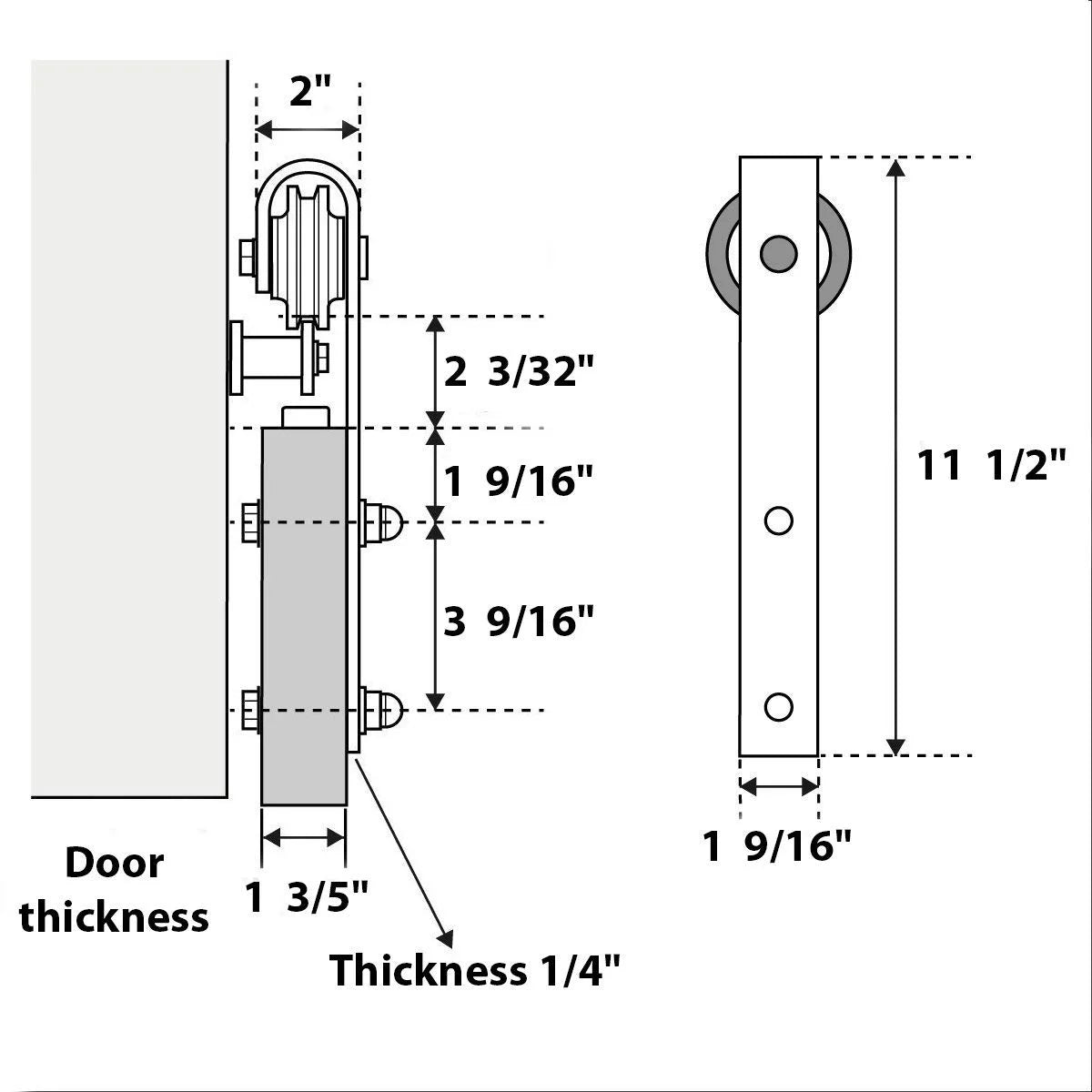 Double Barn Door 36 x 80 inches Solid Panel Interior Doors T1346