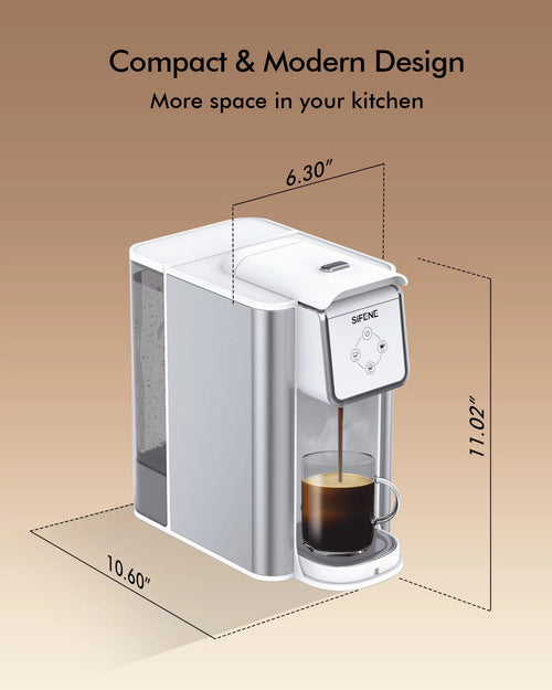 3-in-1 Single Serve Coffee Maker with 50oz Detachable Water Tank, White K137284