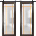 Double Barn Door 36 x 80 inches Solid Panel Interior Doors T1346