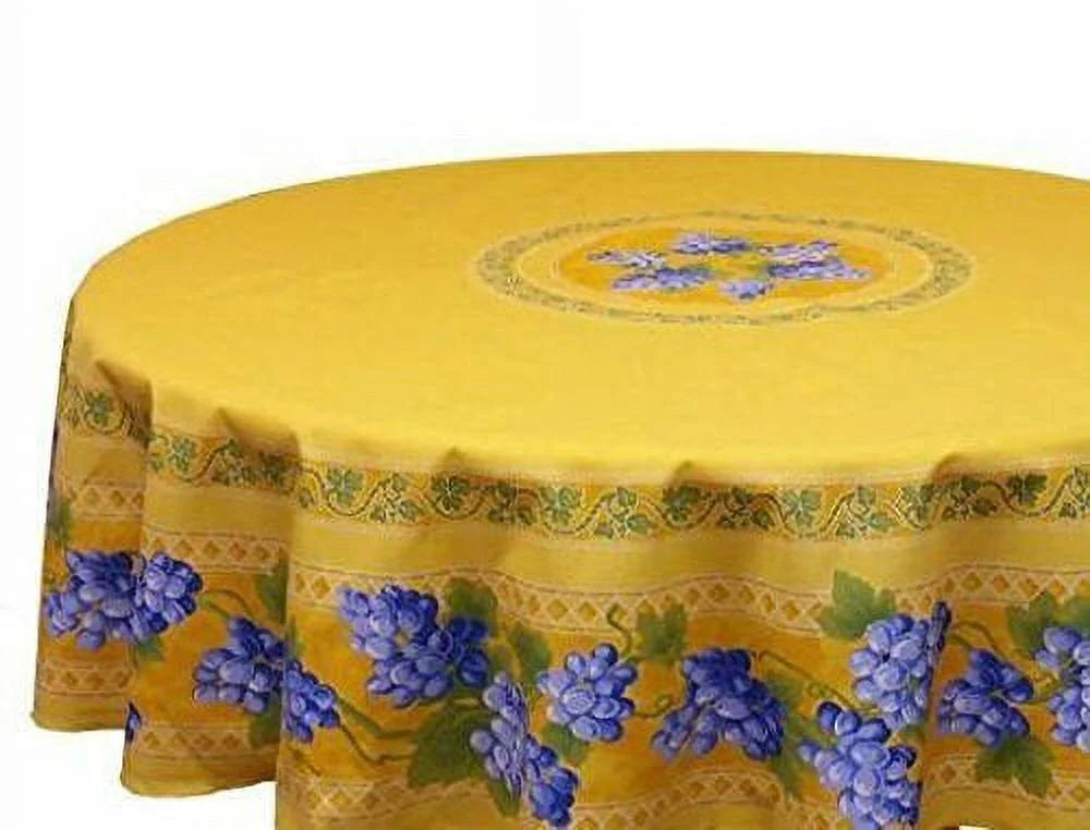 70" Round Coated Cotton Tablecloth D1872