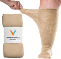 Tan Large Non Binding Seamless Toe Diabetic Socks D238