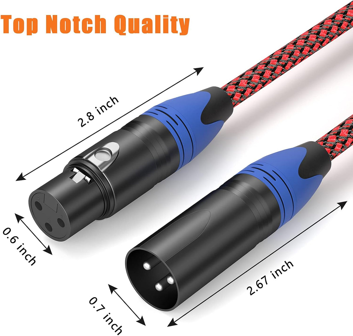 10Pack 6ft Nylon Braided XLR Male to Female Microphone Cable X724309
