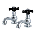Polished Chrome Basin Tap Faucet with Cross Handle D8179