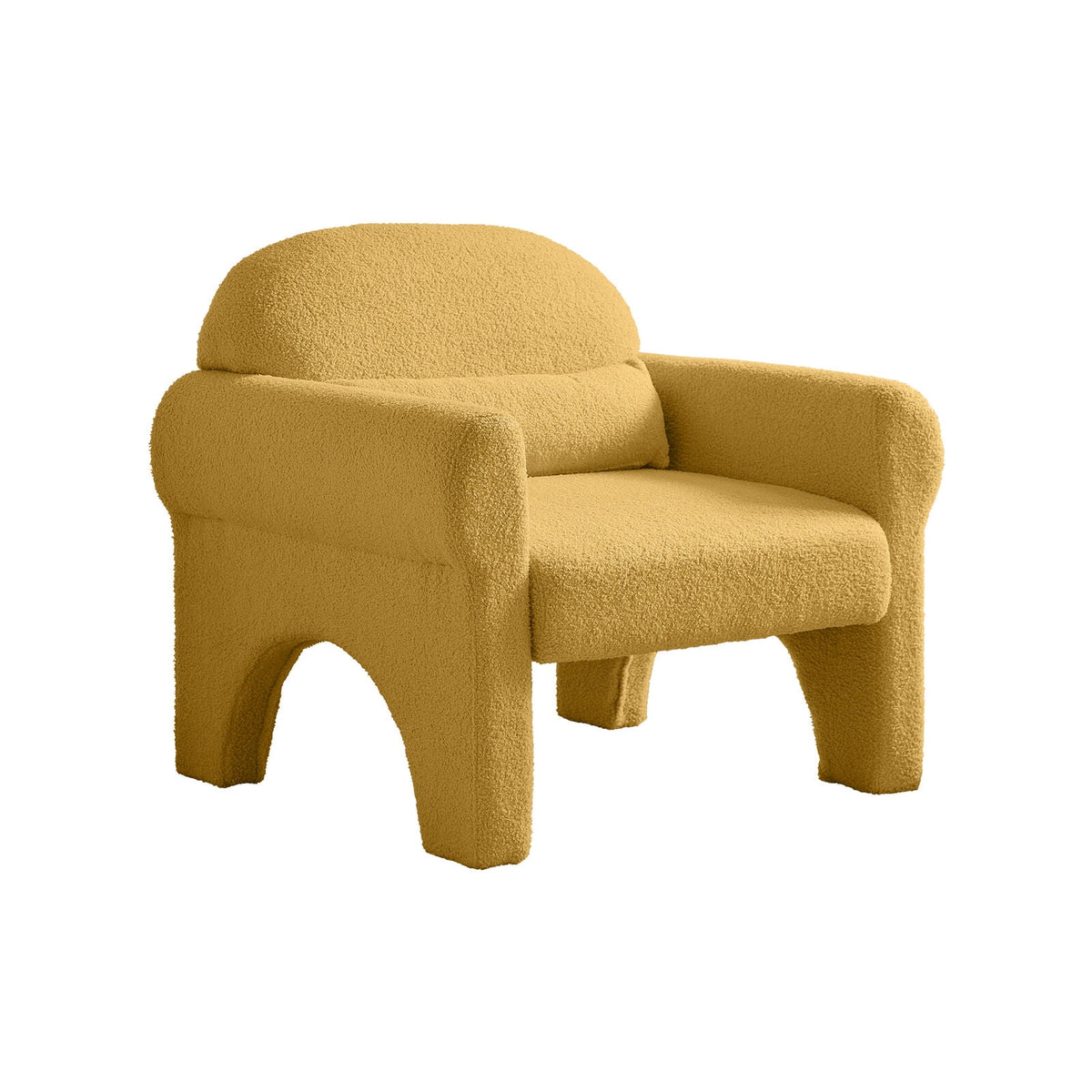 Small Modern Boucle Accent Chair with Lumbar Pillow U350724