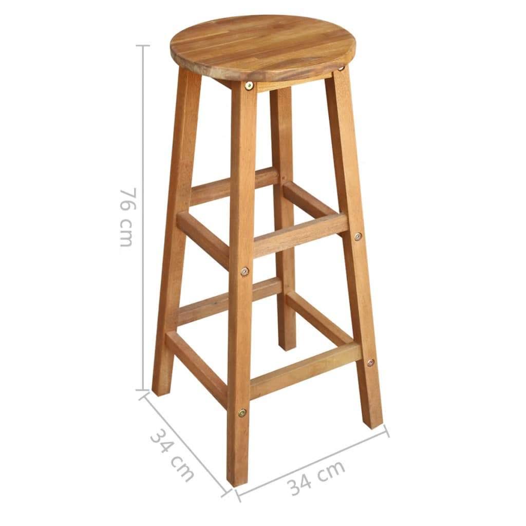 Solid Acacia Wood Bar Table and Stool Set 5 Pieces F8380