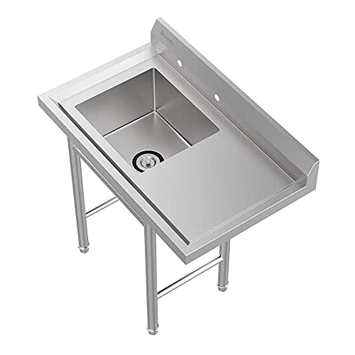 304 Stainless Steel Utility Sink with Drainboard F300834