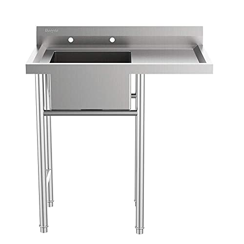304 Stainless Steel Utility Sink with Drainboard F300834