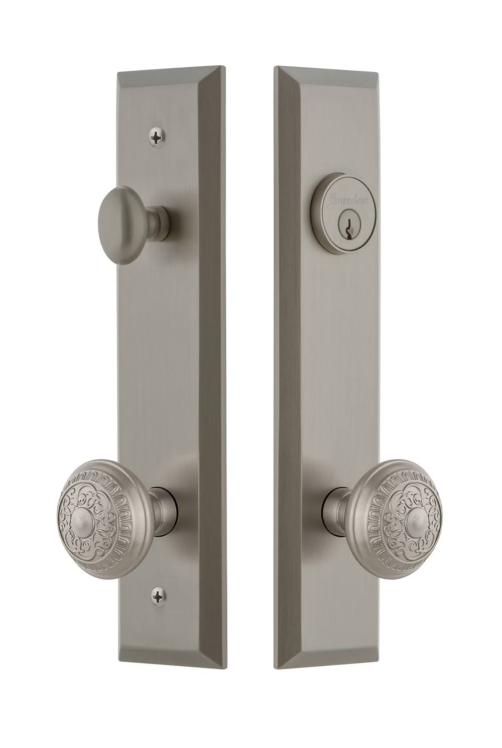 Complete Entry Set with Windsor Knob in Satin Nickel A75235