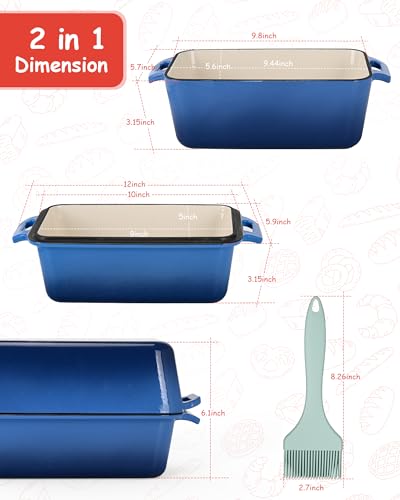Cast Iron Loaf Pan with Lid 2 Piece Set O618