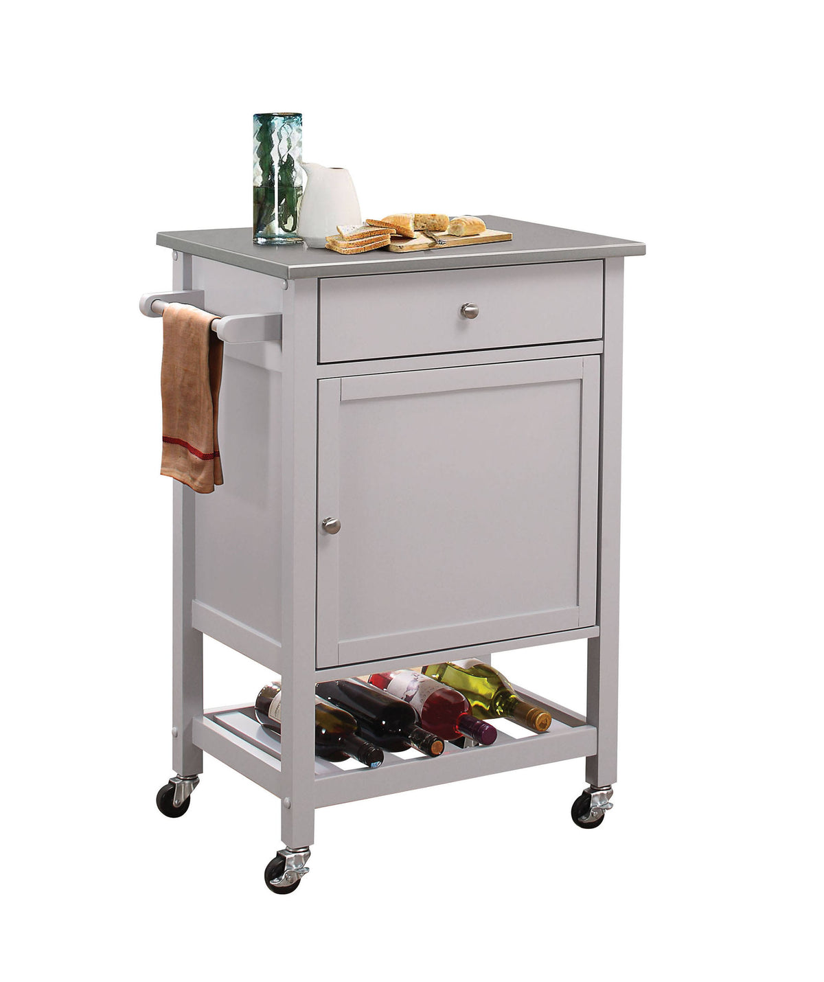 Kitchen Cart Stainless Steel & Gray L1688