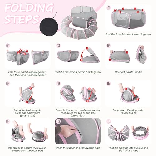 Pink Outdoor Cat Enclosure with Bag P348