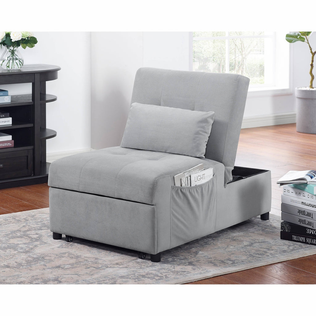 Grey Upholstered Futon Chair B4154