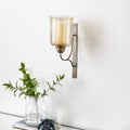 Metal Glass Candle Sconce C346