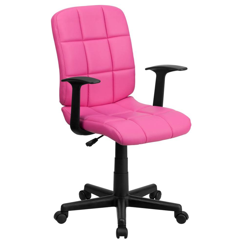 Pink Vinyl Task Chair with Nylon Arms R26383