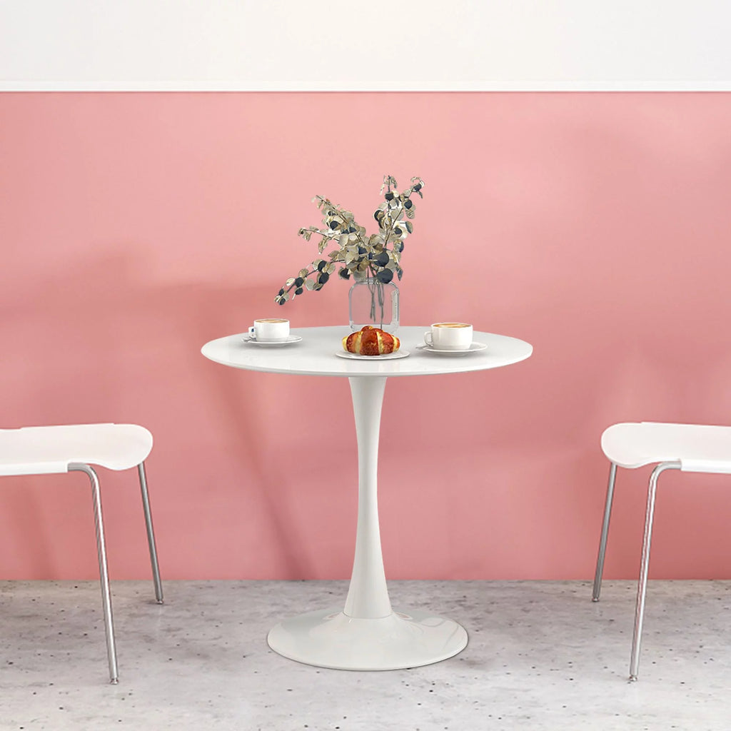 Round Pedestal Dining Table White S169