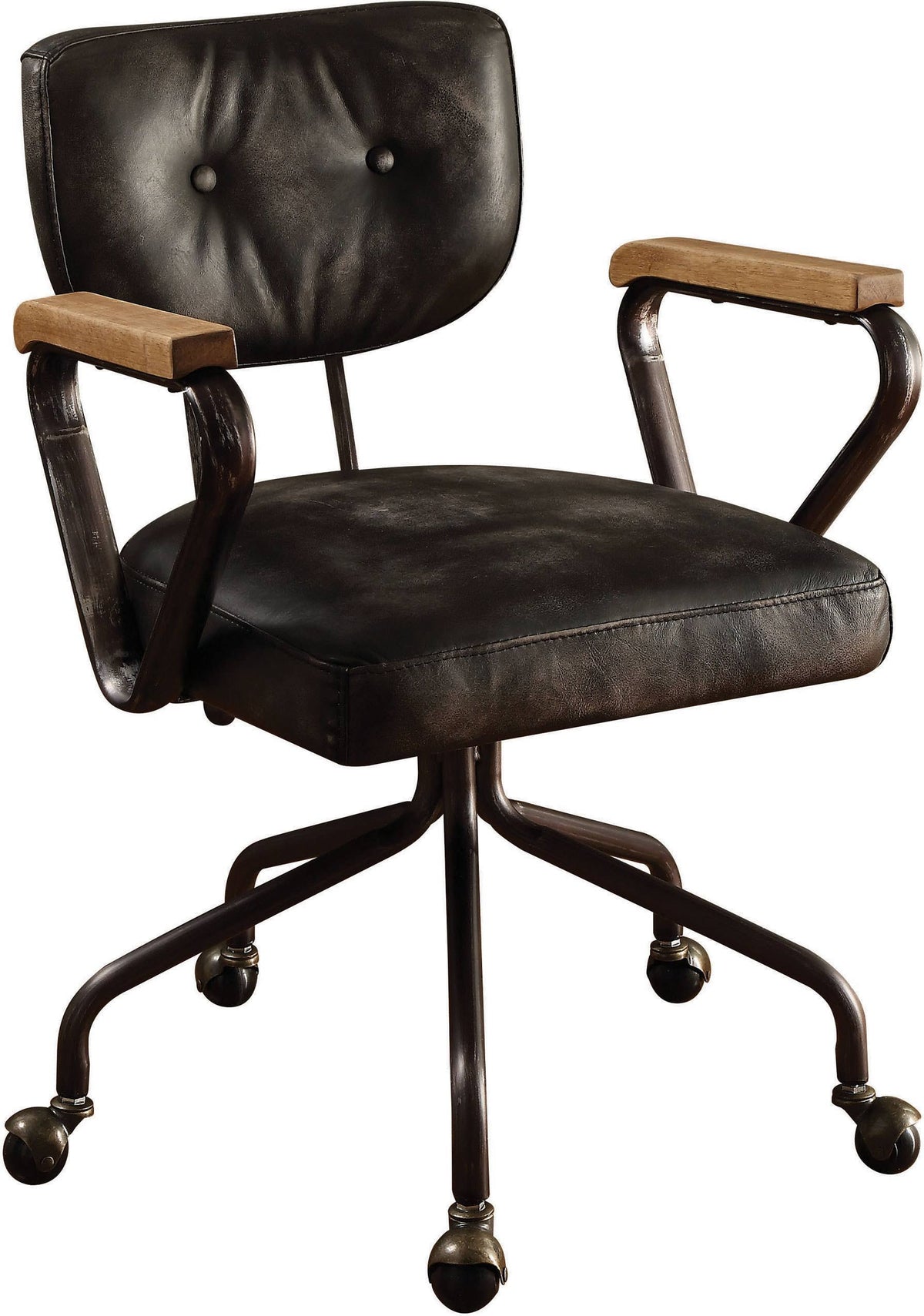 Vintage Black Leather Executive Office Chair Q52273