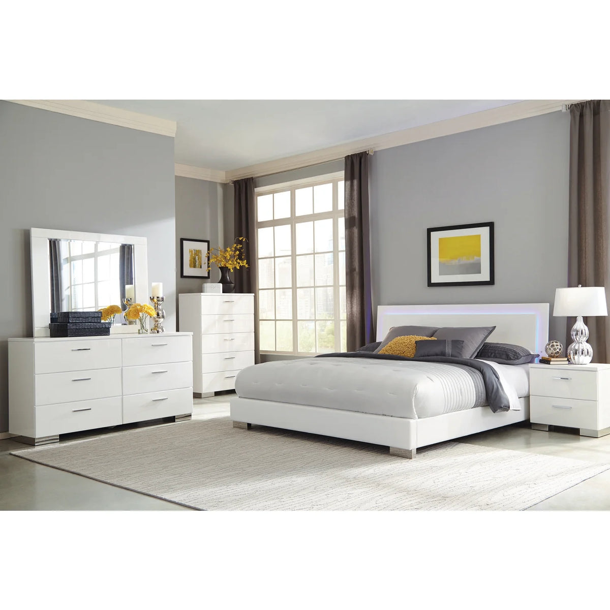 Faux Leather Queen Bedroom Set X179
