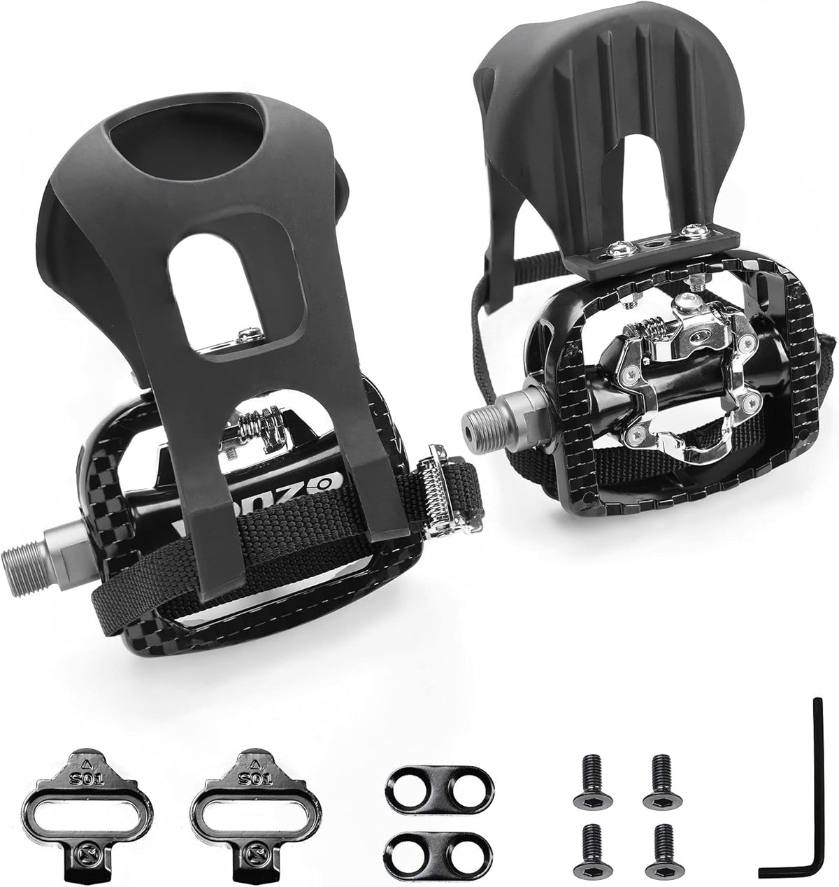 Indoor Exercise Bike with Toe Clips & Cleats Pack of 2 W3601
