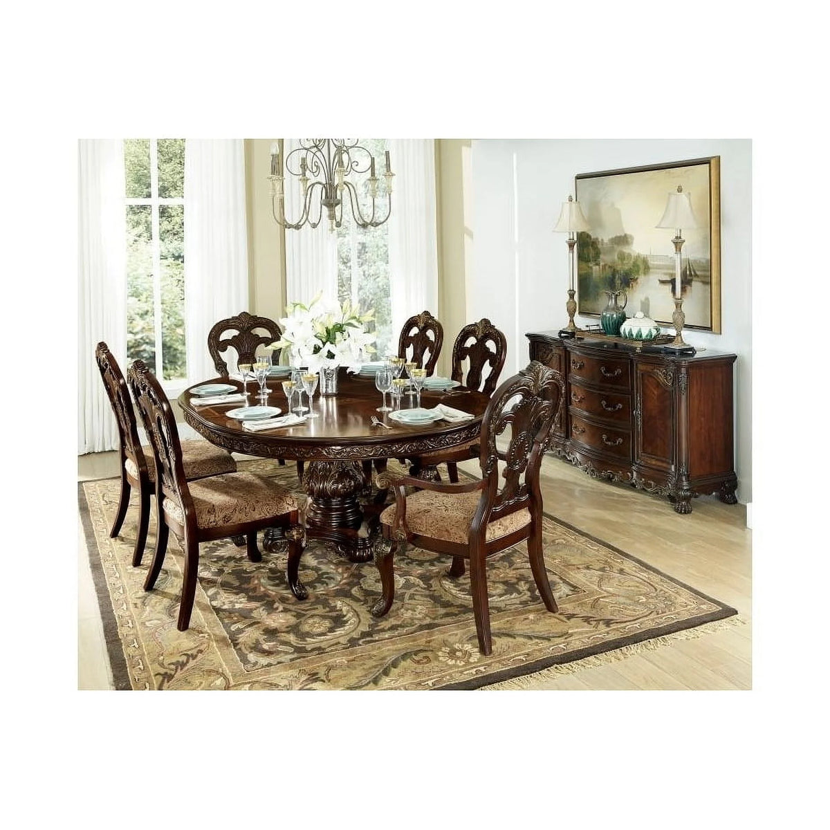 Wood Fabric Side Chair Set of 2 T6169