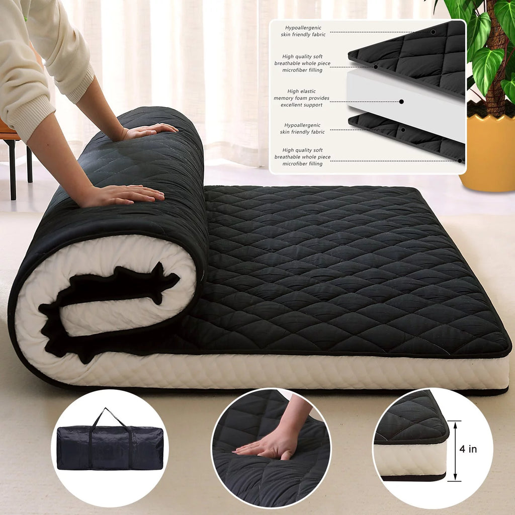 Gray Twin Quilted Futon Mattress X2837