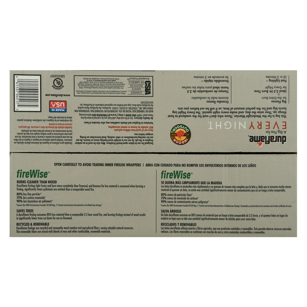 5.2 lb Firelogs, 4 Logs per Case, 2.5 Hour Large Fire R86812