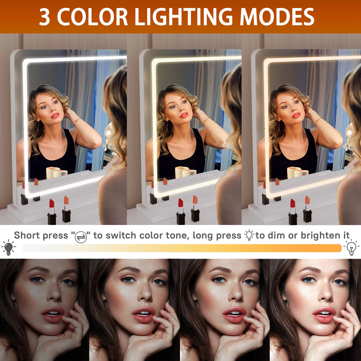 32" x 22" LED Vanity Mirror with Lights M124