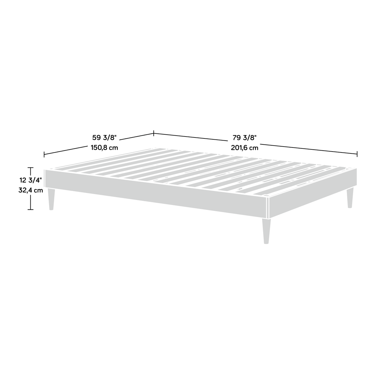 Queen-Size Solid Wood Platform Bed D5119