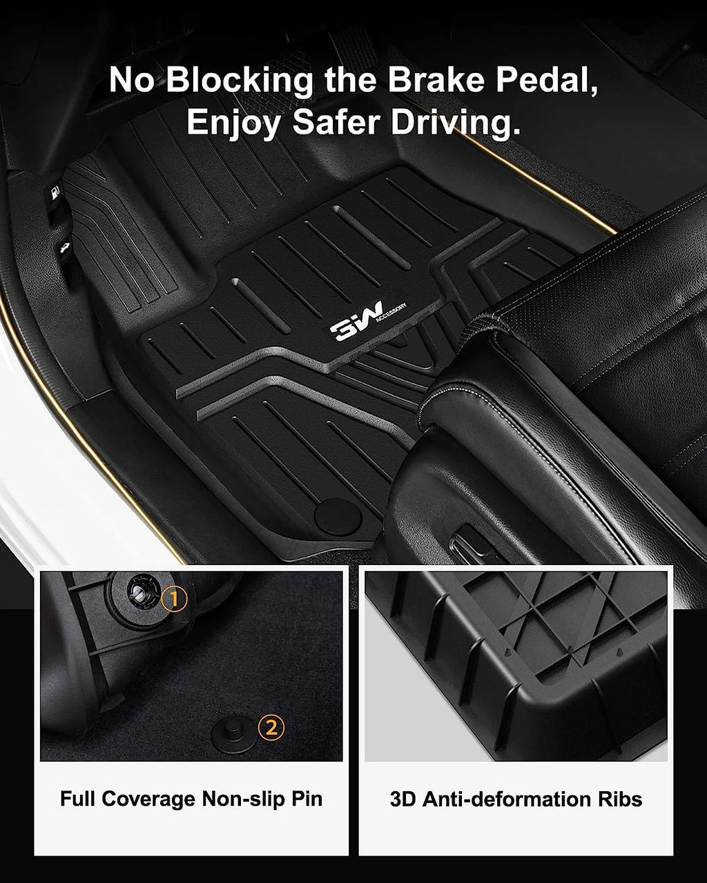 Black TPE All Weather Floor Mats and Cargo Liner M3889