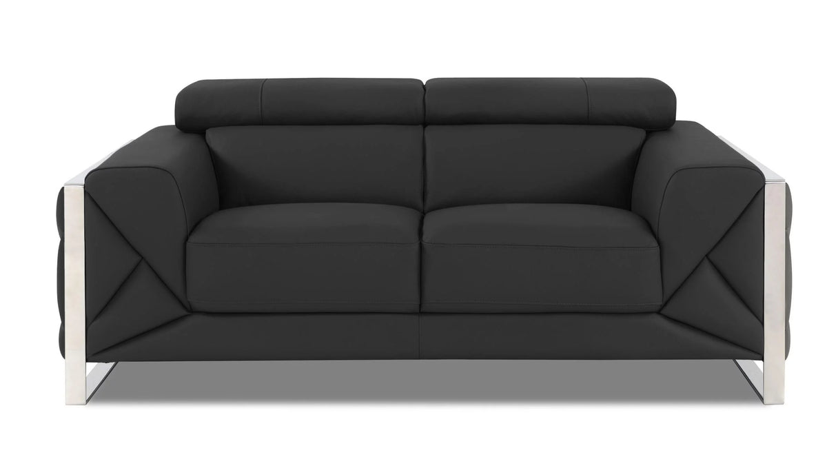 Dark Gray Genuine Italian Leather 3 Pcs Sofa Set T372631
