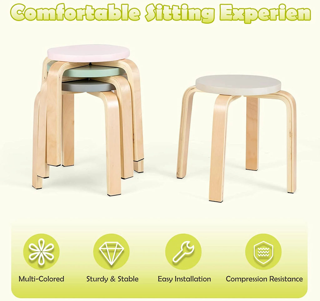 Kids Wooden Table and Stool Set, 5-Piece A1509