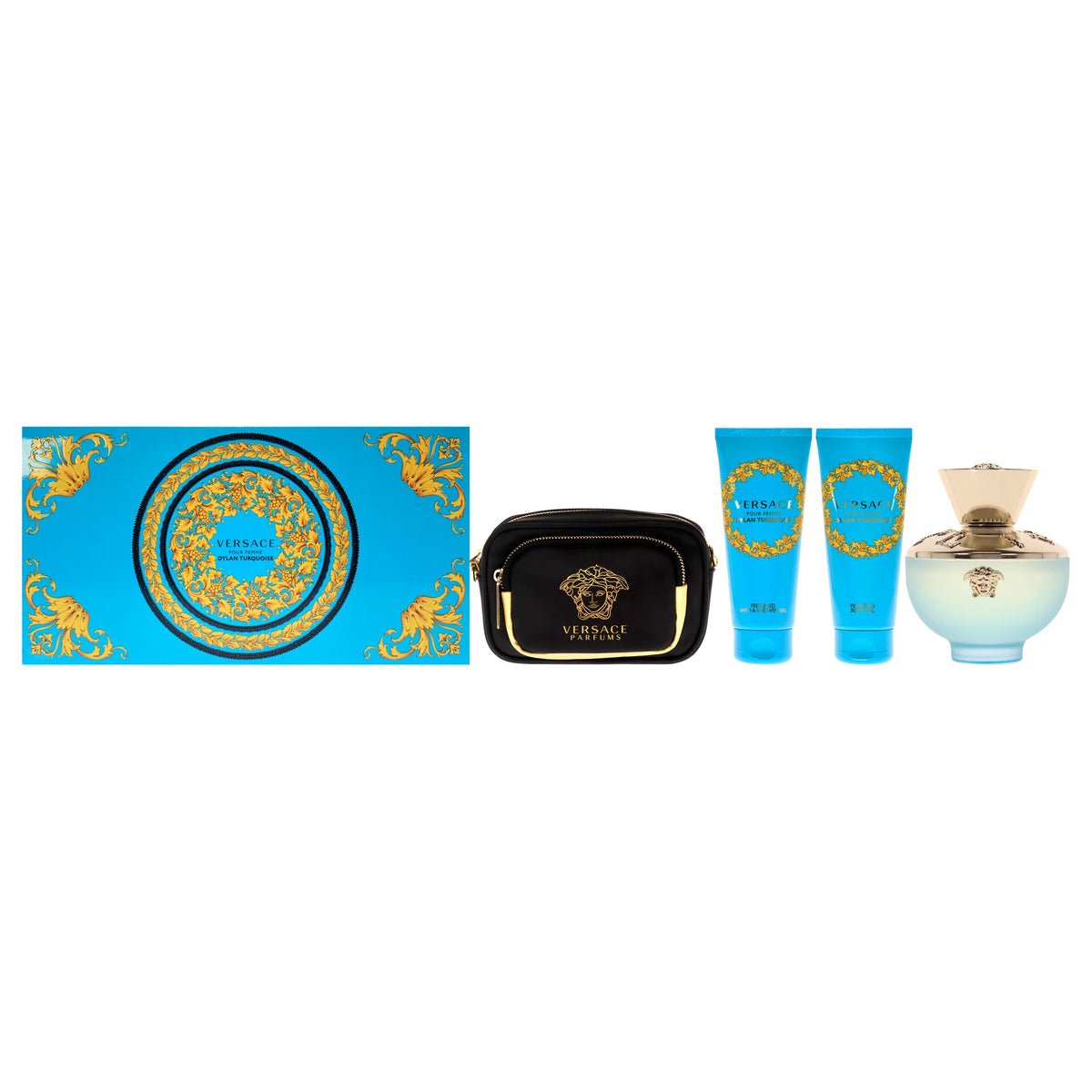 4 Pc Gift Set EDT Spray, Perfumed Body Gel, Bath and Shower Gel, Pouch E819