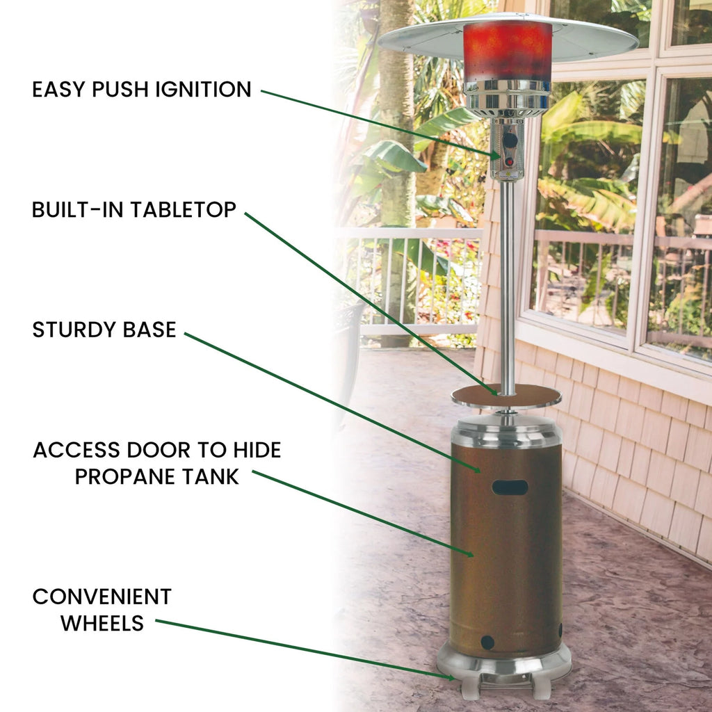 7-Ft. 48,000 BTU Steel Propane Patio Heater with Cover N974