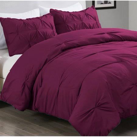 Purple Twin 2 Piece Pintuck Comforter Mini Set B313