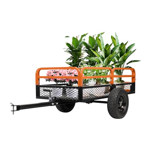 Heavy Duty Steel Utility Dump Cart 1600 Lb Capacity 15 Cubic Feet with Removable Sides Tilt Bed Q39077