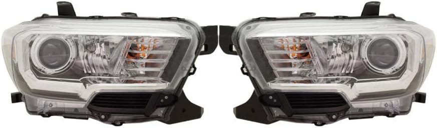 Toyota Tacoma Headlight Pair Driver and Passenger Side Halogen Type Daytime Running Light E592212